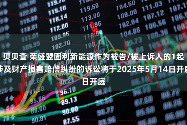 贝贝查 荣盛盟固利新能源作为被告/被上诉人的1起涉及财产损害赔偿纠纷的诉讼将于2025年5月14日开庭